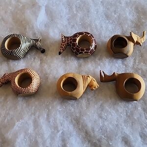 Animal Shaped Wooden Napkin Rings